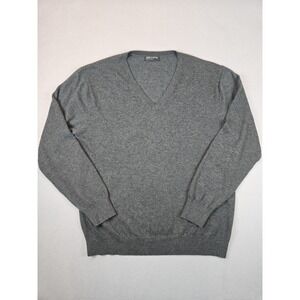 Kallspin Gray Wool Blend V-Neck Sweater XL‎ Men's Soft Knit Pullover